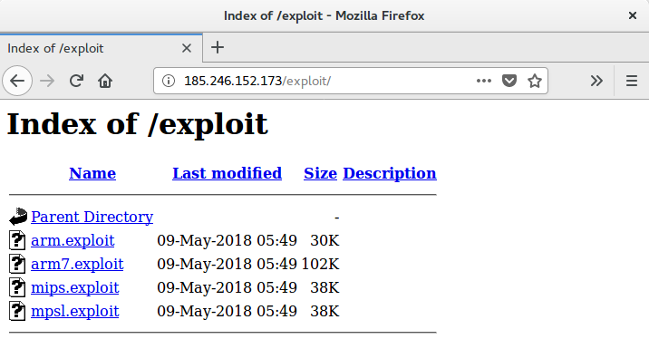 Fig 8. Exploit repository of Omni botnet